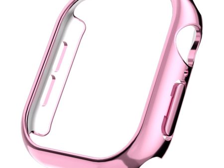 Apple Watch Series 10 46mm Case Electroplated Hollow Hard Bump Resistant Watch Protective Cover - Pink Cheap