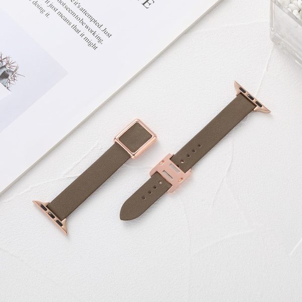 Apple Watch Series 41mm - 40mm - 38mm Universal Smart Watch Band Leather Strap - Taupe Supply