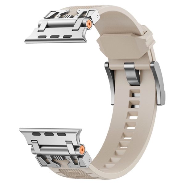 Apple Watch Series 49mm - 45mm - 44mm - 42mm Flexible Watch Band - Silver   Starlight For Sale