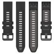 20mm Strap Garmin Fenix 8 43mm   Descent MK3   MK3i   epix Pro (Gen 2) 42mm Universal Silicone Watch Band - Black+Orange Supply