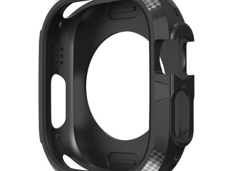 Apple Watch Ultra cabon fiber style cover - Black on Sale