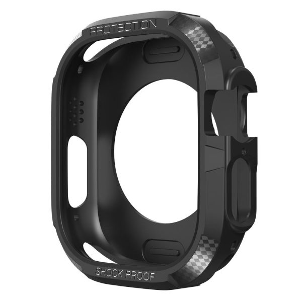 Apple Watch Ultra cabon fiber style cover - Black on Sale