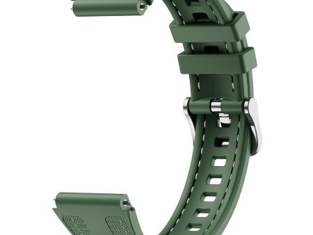 18mm Strap Huawei Watch GT 5 41mm   GT 4 41mm   Garmin Venu 3S Universal Silicone+Nylon Watch Band - Green For Sale