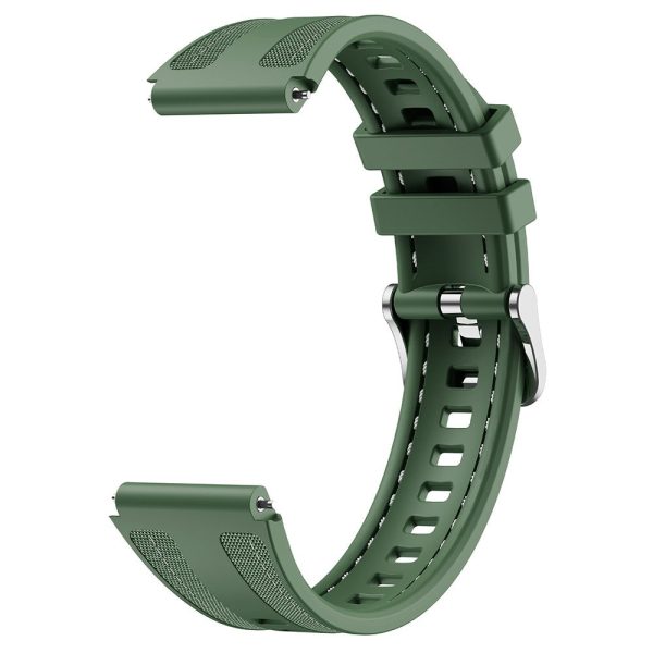 18mm Strap Huawei Watch GT 5 41mm   GT 4 41mm   Garmin Venu 3S Universal Silicone+Nylon Watch Band - Green For Sale