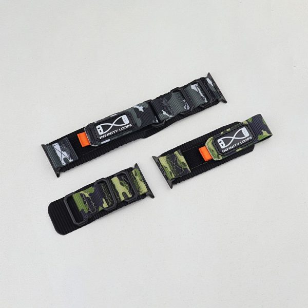 Apple Watch Series 41mm - 40mm - 38mm Nylon Watch Band - Camouflage Green Online now