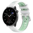 20mm Universal dual color cross strip silicone strap - White   Teal Green Online Sale