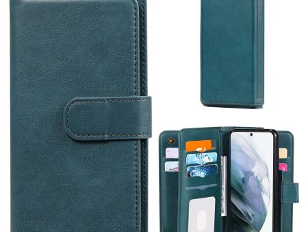 10-slot wallet case for Samsung Galaxy S21 - Dark Green Online now