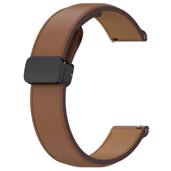 22mm Genuine leather strap for Huawei and Samsung watch - Brown Fashion