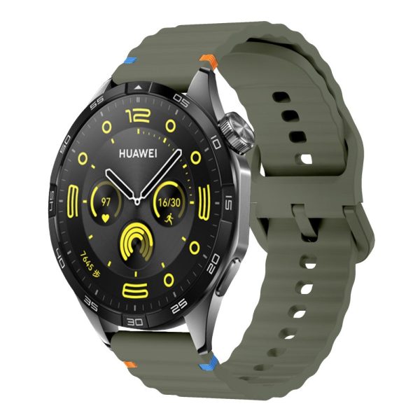 22mm Silicone Band Xiaomi Watch S4 Sport   Redmi Watch 5 Active Wave Design Watch Strap - Army Green Online Sale