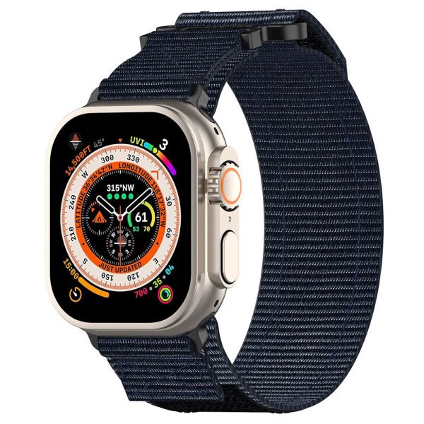 Apple Watch Series 49mm - 45mm - 44mm - 42mm Fastening Watchband Nylon Strap - Blue Discount