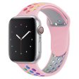 Apple Watch (45mm) dual color rainbow silicone watch strap - Light Pink Online Sale