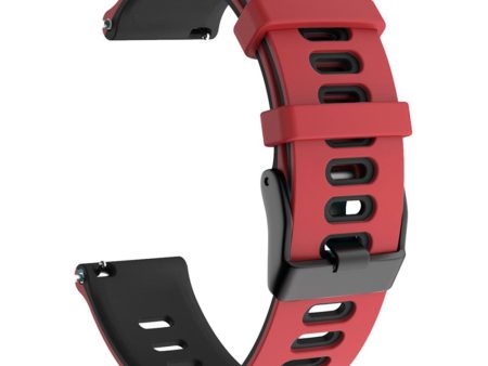 20mm Universal dual color silicone watch strap - Red   Black Online now