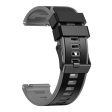 18mm Universal dual color silicone strap - Black   Grey Online Sale