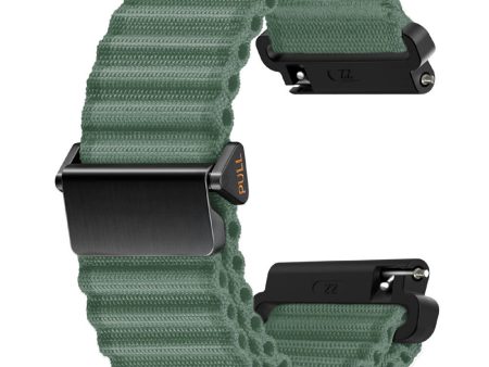 22mm Nylon Band for Huawei Watch 4   4 Pro   GT 4 46mm Wave Design Watch Strap - Army Green For Discount