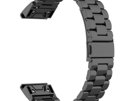 26mm stainless steel watch band for Garmin watch - Black Online now