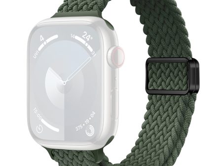 Apple Watch Ultra 2 Ultra 49mm     9 8 7 45mm     SE (2023) SE (2022) SE 6 5 4 44mm     3 2 1 42mm Watch Strap Braided Nylon Band - Dark Olive Green Hot on Sale