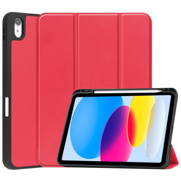 iPad 10.9 (2022) tri-fold leather case - Red For Discount