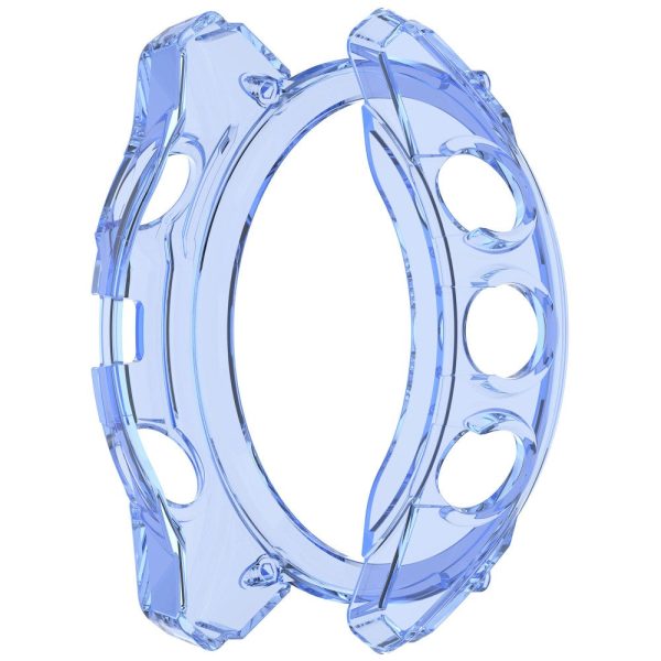 Garmin Fenix 8 47mm Flexible Case Drop-Proof Half Guard Watch Case Cover - Transparent Blue For Cheap