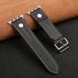 Apple Watch 49mm   45mm   44mm   42mm Genuine Cow Leather Band Rivet Decor Strap - Black For Cheap