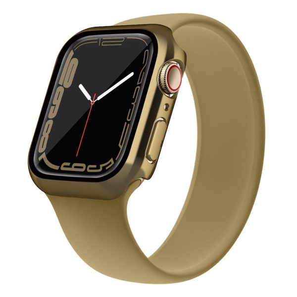 Apple Watch (41mm) electroplating cover with tempered glass - Gold For Cheap