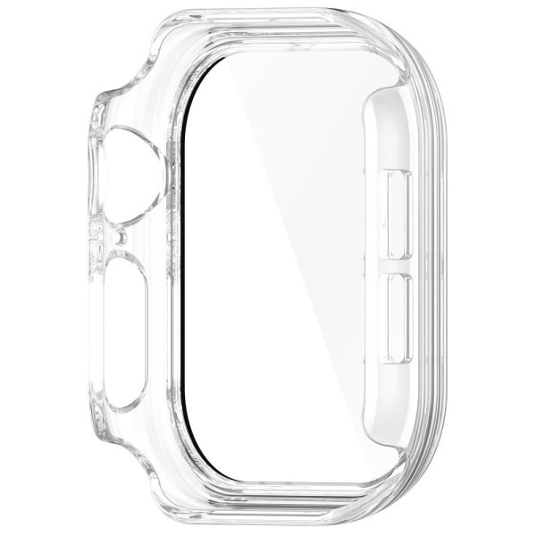 Apple Watch Series 10 42mm Watch Case Hard Bump Resistant Cover with Tempered Glass Screen Film - Transparent Sale