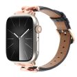 Apple Watch Series 41mm - 40mm - 38mm Watch Band Genuine Leather - Rose Gold   Black Online Hot Sale