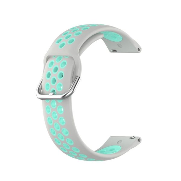 20mm Universal bi-color silicone watch strap - Grey   Cyan Online Hot Sale