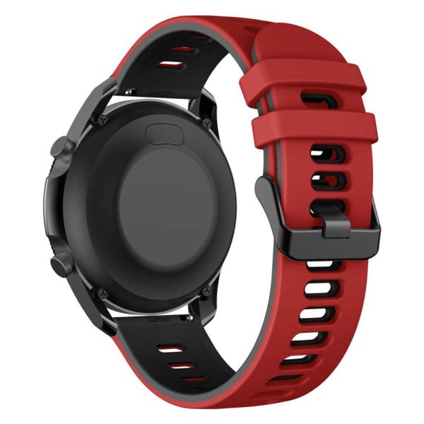 20mm Universal dual color silicone watch strap - Red   Black Online now