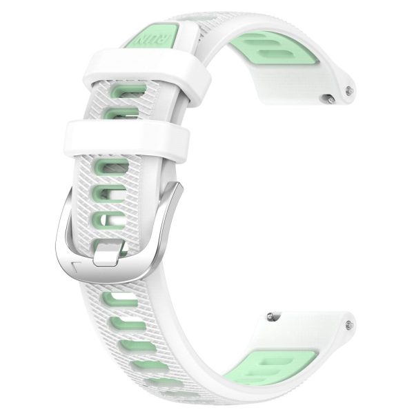 20mm Universal dual color cross strip silicone strap - White   Teal Green Online Sale