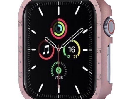 Apple Watch Series 6   5   4   SE (2022)   SE (2023)   SE 44mm Case Aluminum Alloy Hollow Watch Cover with Dial Plate - Pink For Sale