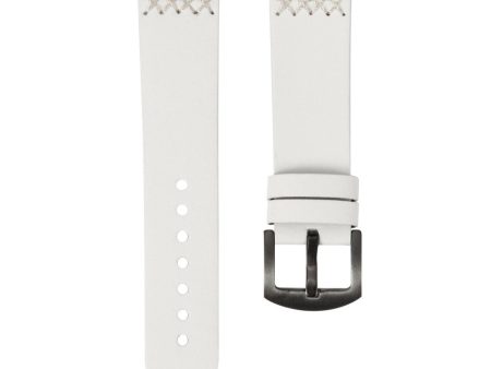 Apple Watch Series 41mm   40mm   38mm Cross Stitch Leather Watch Band - White Supply