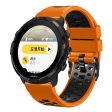 24mm dual color silicone watch for Suunto and Fossil watch - Orange   Black For Cheap