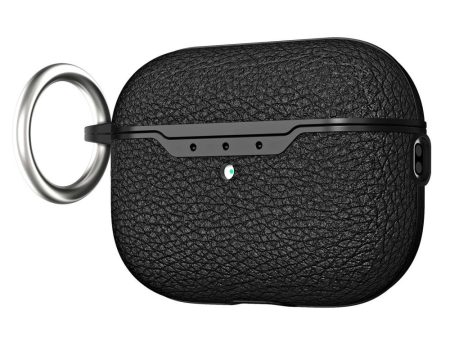 AirPods Pro 2 litchi texture case with buckle - Black on Sale