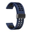 20mm Universal dual color silicone strap with black buckle - Midnight Blue   Black Online now