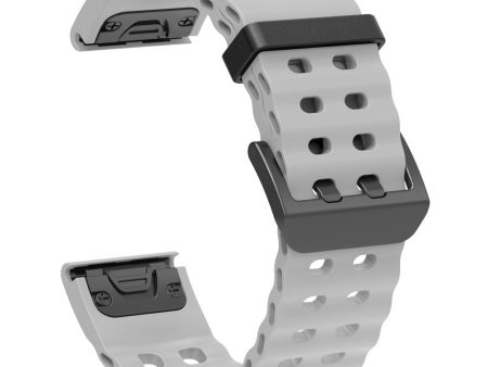 26mm Silicone Strap Garmin Fenix 8 51mm   Enduro 3   Enduro 2 Quick Release Ocean Watch Band - Grey Online now