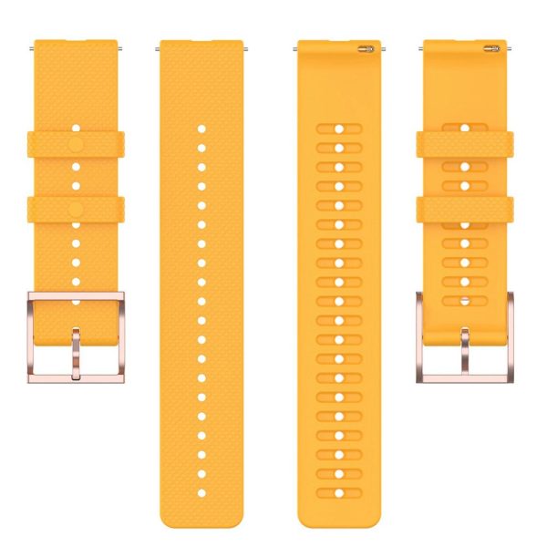 20mm Universal dots design silicone watch strap - Yellow Fashion