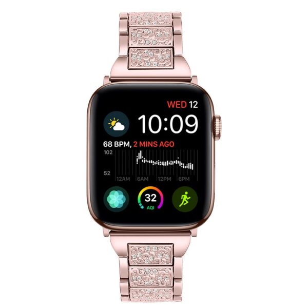 Apple Watch Series 41mm - 40mm - 38mm S Pattern Metal Strap - Rose Pink Sale