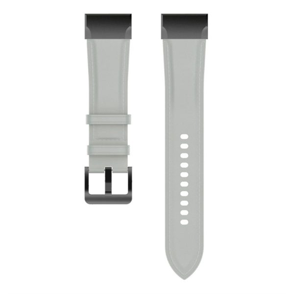 22mm Genuine leather watch strap for Garmin watch - Grey Sale