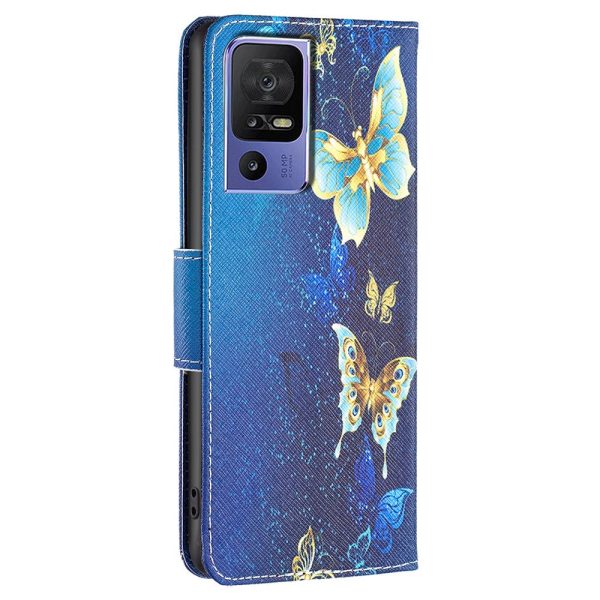 Wonderland TCL 40 SE flip case - Golden Butterflies Hot on Sale