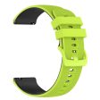 22mm Universal dual color grid pattern silicone watch strap - Lime   Black Online Hot Sale