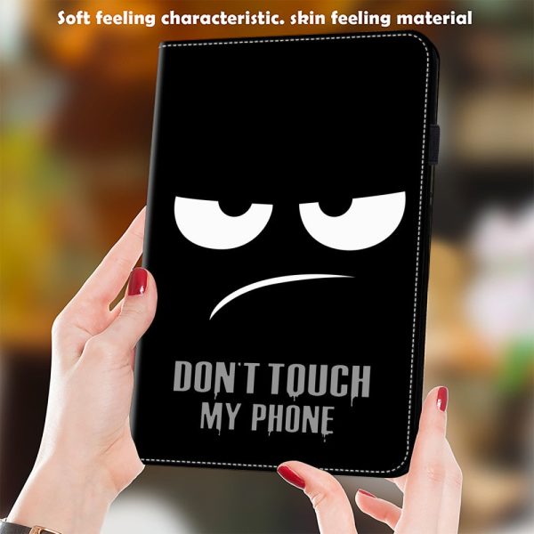 Samsung Galaxy Tab A9 Plus Elastic Band Closure Shockproof Case with Pattern Printing - Don t Touch My Phone Online Sale