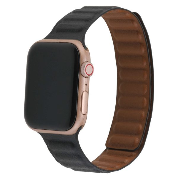 Apple Watch Series 8 (45mm)   Watch Ultra genuine leather watch strap - Black on Sale