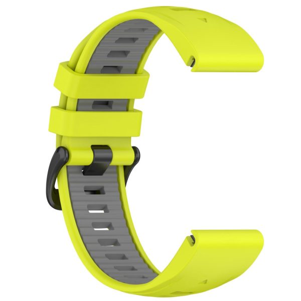 20mm Strap Garmin Fenix 8 43mm   Descent MK3   MK3i   epix Pro (Gen 2) 42mm Universal Silicone Watch Band - Lime+Grey For Discount