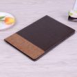 Samsung Galaxy Tab S5e cross texture splicing leather case - Coffee Online Sale