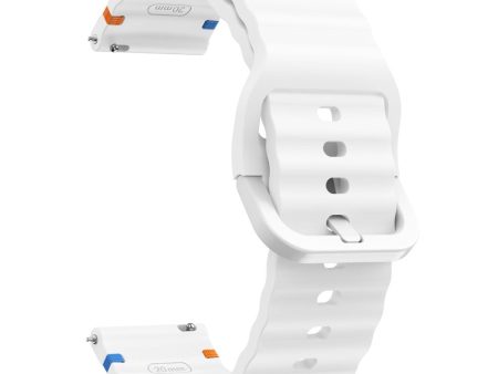 22mm Silicone Band Xiaomi Watch S4 Sport   Redmi Watch 5 Active Wave Design Watch Strap - White For Discount