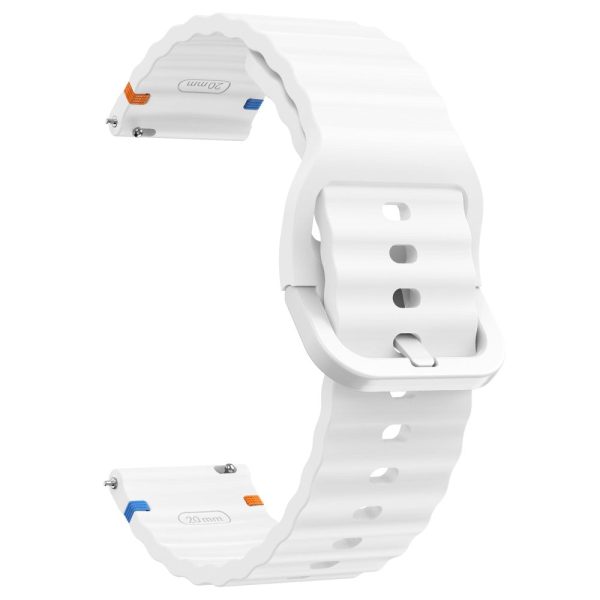 22mm Silicone Band Xiaomi Watch S4 Sport   Redmi Watch 5 Active Wave Design Watch Strap - White For Discount