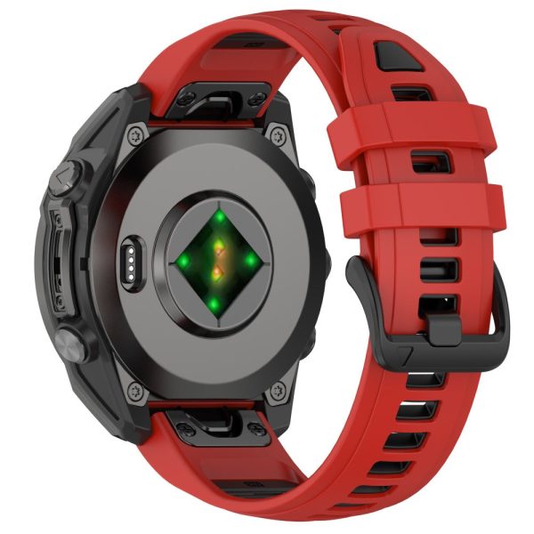 20mm Strap Garmin Fenix 8 43mm   Descent MK3   MK3i   epix Pro (Gen 2) 42mm Universal Silicone Watch Band - Red+Black Supply