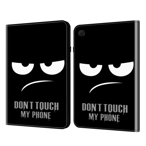 Samsung Galaxy Tab A9 Plus Elastic Band Closure Shockproof Case with Pattern Printing - Don t Touch My Phone Online Sale