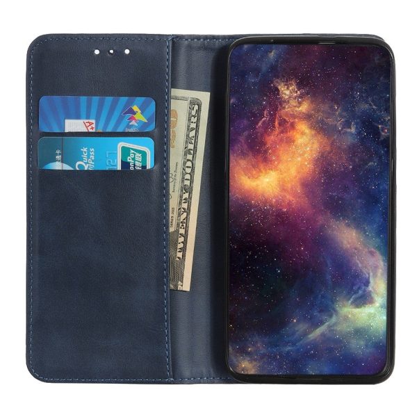 Wallet-style genuine leather flipcase for Xiaomi Redmi 12 - Blue Supply