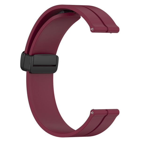 20mm Universal silicone watch strap with magnetic folding buckle - Wine Red For Cheap